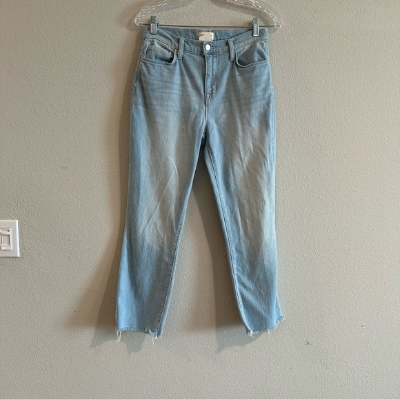 L'AGENCE High Rise Blue Jeans Classic Straight Fit - Picture 2 of 9